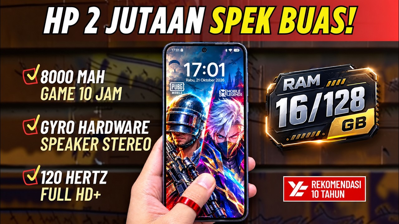 TOP 5 HP GAMING (2 JUTAAN TERBAIK) EDISI OKTOBER 2026