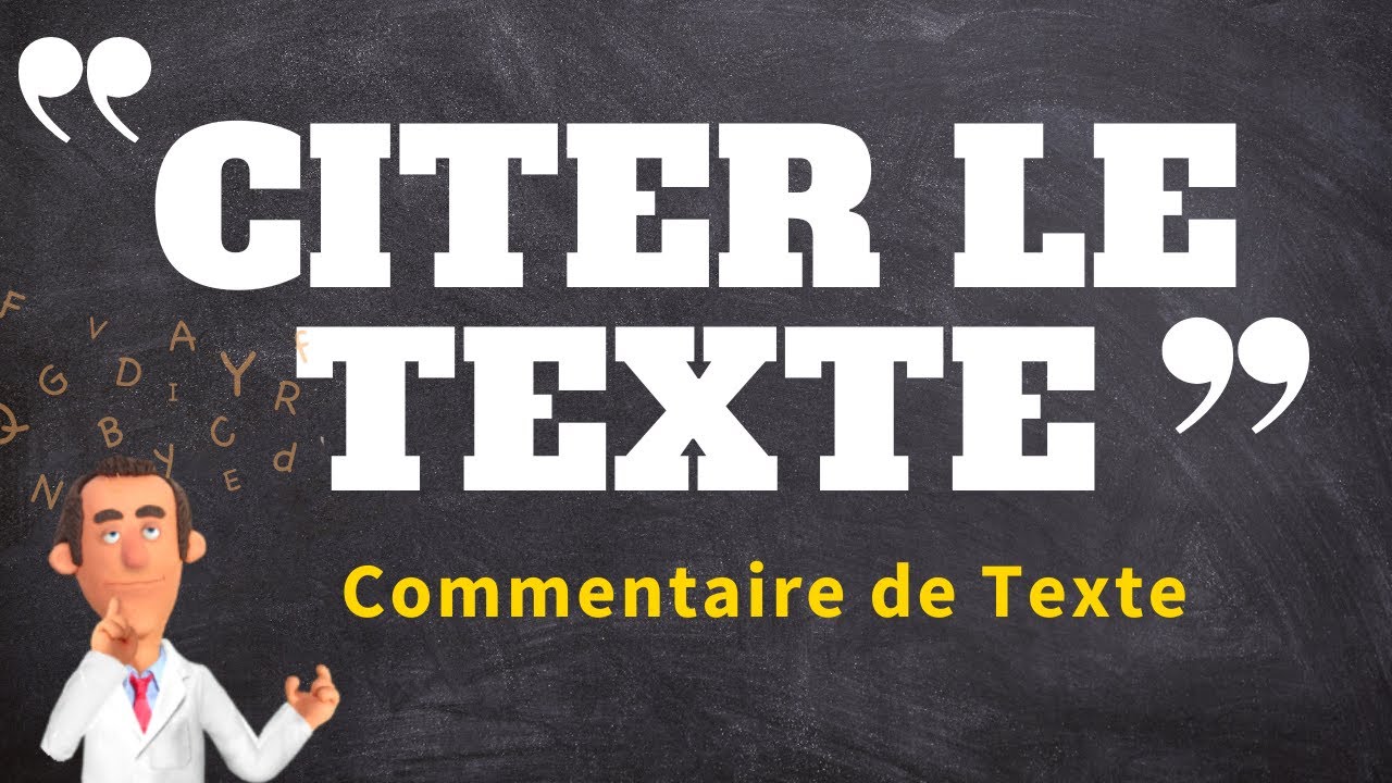 TECHNIQUE IMPORTANTE POUR LE COMMENTAIRE DE TEXTE EN PHILO