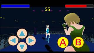 Fighting action game  "Fighting Girls"   Skyblue VS Green