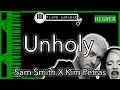 Unholy (LOWER -3) - Sam Smith X Kim Petras - Piano Karaoke Instrumental