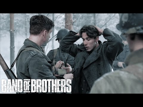 Band of Brothers - German Stumbles On Winters While Shaving in Bastogne