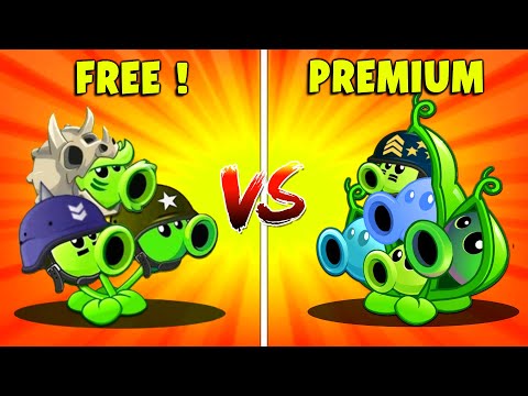 PvZ2 - Team Pea FREE & GEM vs PREMIUM & SEED - Who Will Win ?