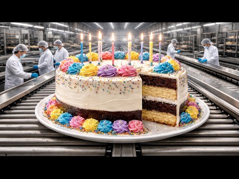 How It's Made Inside a Modern Birthday Cakes Factory Full Process #factory #fullprocess #howitsmade