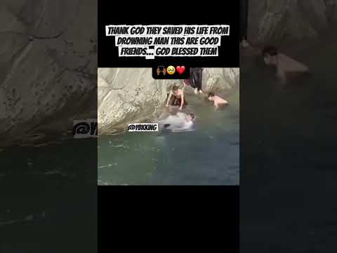 Thank GOD They Saved His Life From Drowning Man This Are Good Friends… GOD Blessed Them🥹❤️