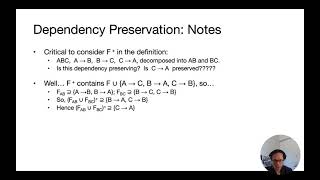 Lecture 17 Part 7 Dependency Preservation and BCNF Decomposition