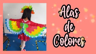 DIY ~DISFRAZ DE PAJARO *Alas de colores* 🦜🪶🥰 Cami Pérez..