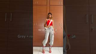 Best color combo🩶❣️ #colorcombinations #colors #red #styling #fashionstyle #fashionblogger #short