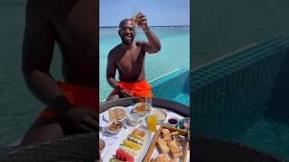 Would you fly 25 hours to the Maldives for a floating breakfast? #travel #maldives