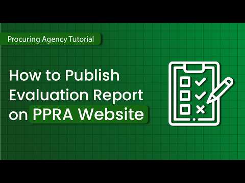 How to Publish Technical evaluation report on PPRA Website