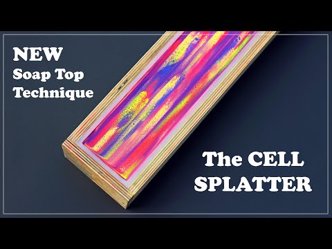Cell Splatter Soap Top ~ NEW Colorful Decorating Technique How to ~ Mimicking Acrylic Pour Bubbles