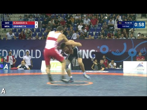 1/8 FS - 58 kg: G. ELBAKIDZE (GEO) df. N. GRAHMEZ (MDA), 8-6