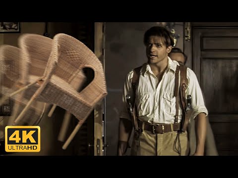 Brendan Fraser throws a Chair at Beni - The Mummy (1999) | 4K ULTRA HD