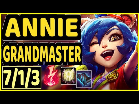 ANNIE BOT (ANNIE) - 7/1/3 KDA MID GAMEPLAY - NA Ranked GRANDMASTER