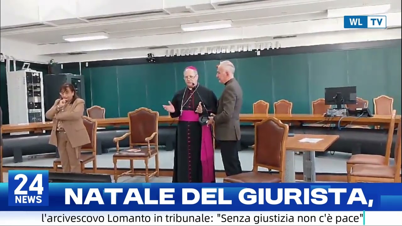 Natale del giurista, l'arcivescovo Lomanto in tribunale: "Senza giustizia non c'è pace"