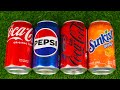Satisfying Video ASMR Unboxing COCA COLA PEPSI COCA COLA ZERO SUNKIST ORANGE Opening Soda Cans