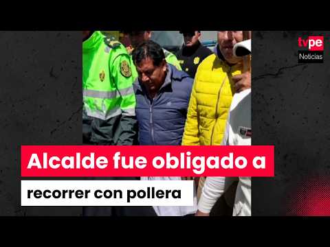 Huánuco: alcalde recorre plaza con pollera durante protesta de vecinos