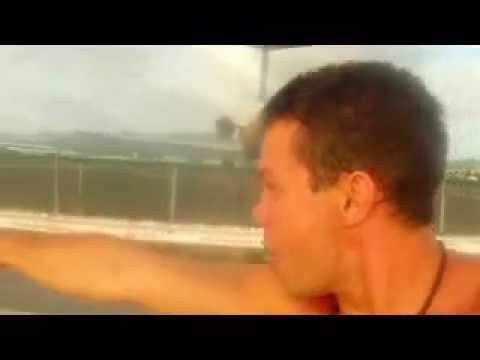 Take-off St Maarten,  MD-86 Jetblast