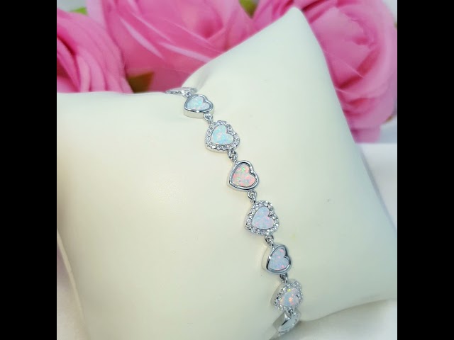 اسورة فضة أوبال مزينة بالصدف فاخرة