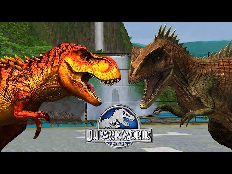 Tyrannosaurus rex vs Giganotosaurus Gen 2 - Fight | Jurassic World The Game