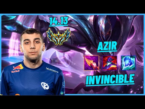 KC VLADI: AZIR VS TRISTANA (MID) DOUBLE KILL, INVINCIBLE - EUW CHALLENGER - PATCH 14.13