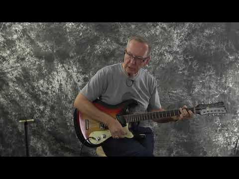 Video Demo 1966 Mosrite Mark XII 12 String Sunburst Pro Setup Original Hard Shell Case image 17