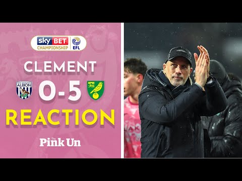 Philippe Clement Reaction | West Brom 0-5 Norwich City | The Pink Un