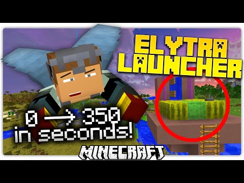 Minecraft ULTIMATE ELYTRA LAUNCHER | Fly Up 350 Blocks in Seconds | Survival Friendly