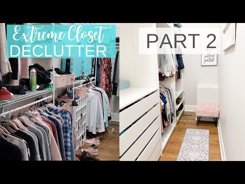 Extreme Declutter Minimalism PART 2 | Closet Declutter Before and After |  IKEA Pax Closet Makeover