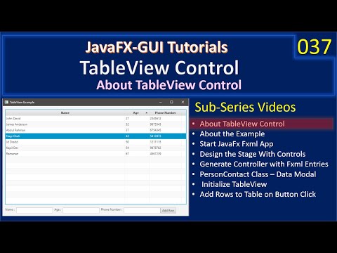 TableView | Part 1 - About TableView Control | JavaFx GUI Tutorial #37