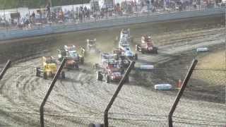 USAC Midgets - June 13, 2012 - Gas City - Heat 1 (Hagen, Hines, Clauson, Buckwalter)