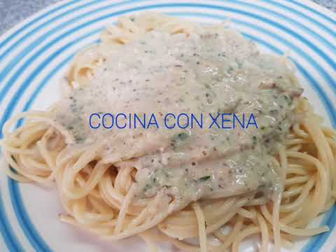 Espaguetis con salsa de champiñón y calabacín con THERMOMIX