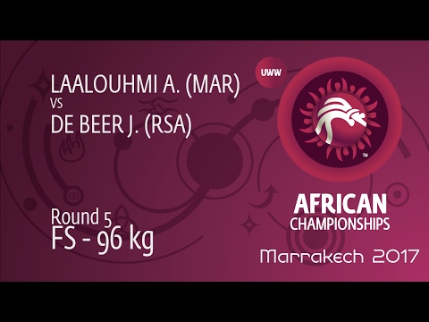 Round 5 FS - 96 kg: J. DE BEER (RSA) df. A. LAALOUHMI (MAR) by TF, 10-0