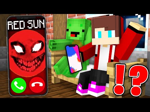 Night in Minecraft: Scary Red Sun Encounters with Mikey and JJ