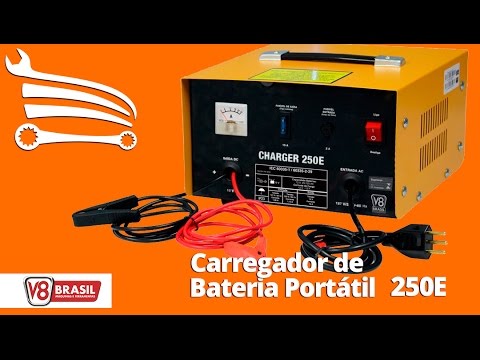 Carregador de Bateria Portátil Charger 250E 12V 25A Bivolt  - Video
