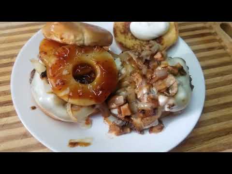 Sautéed Mushroom and Onion Angus Beef Burgers on...