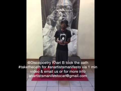 Disco poet Khari b #taketheoath for #anartistsmanifesto