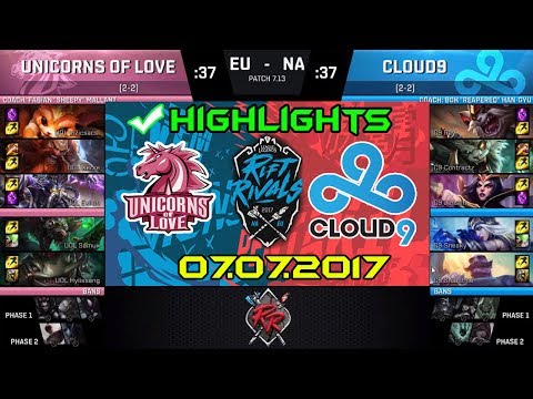 UOL Vizicsacsi (Gnar)  vs C9 Ray (Kled) Highlights | Rift Rivals EU & NA 2017 Day 3