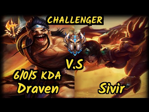 Kobbe (DRAVEN) vs SIVIR - 6/0/5 KDA BOTTOM ADC CHALLENGER GAMEPLAY - EUW