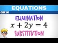 Simultaneous Equations Grade 10 Introduction To Elimination And Substitution