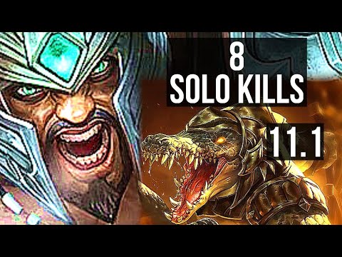 TRYNDAMERE vs RENEKTON (TOP) | 8 solo kills, 2.2M mastery, 900+ games | NA Diamond | v11.1