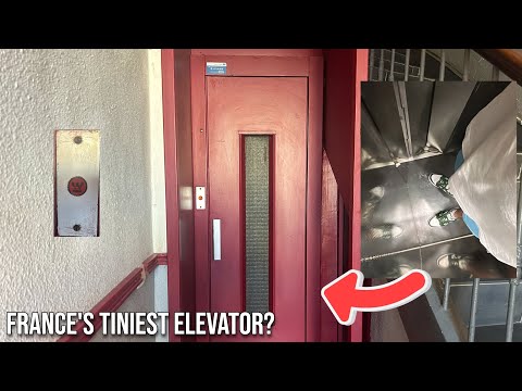 Ridiculously TINY! Vintage Westinghouse traction elevator @ Marseille, France