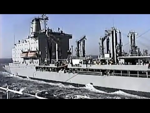 USCGC Serman (WHEC-720) & USNS Pecos (T- AO-197) Conducting UNREP in Persian Gulf 2001 Coast Guard