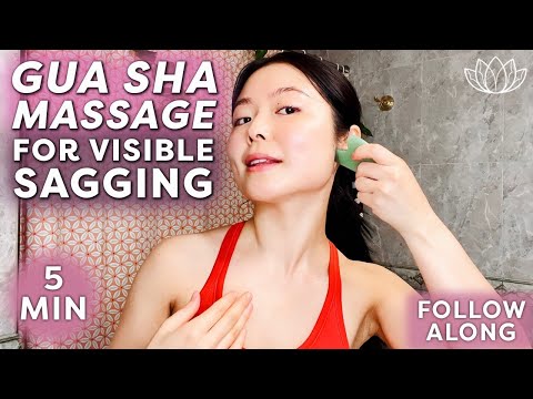 [5-MIN] QUICK DAILY GUA SHA FACIAL MASSAGE FOR VISIBLE SAGGING & LOSS OF ELASTICITY | Follow Along