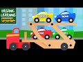 Big Rig Car Carrier Teaching Colors Learning Colours Video For Children