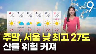 [날씨] 주말, 서울 낮 최고 27도…산불 위험 커져 [뉴스9]