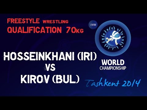 Qualification - Freestyle Wrestling 70 kg - M. HOSSEINKHANI (IRI) vs M. KIROV (BUL) - Tashkent 2014