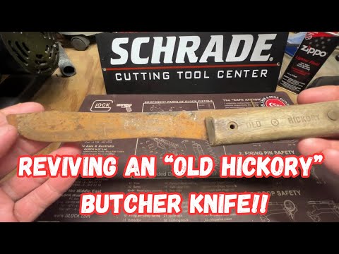 Reviving an Old Hickory USA Made Butcher Knife: Rust Removal & Wooden Handle Restoration!!