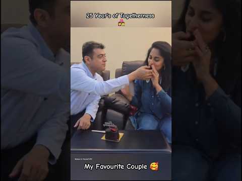 25 Years of Togetherness Ajith Kumar 😍 Shalini Ajith Kumar Wedding Anniversary Cake Cutting #ajith