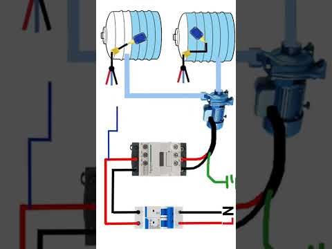 Two float switch and two water tank connection diagram. Electric24 Tech
