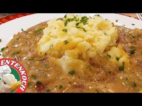 Officials' stew with mashed potatoes - really tasty, inexpensive & quick to make